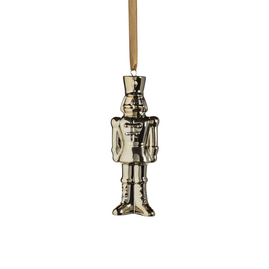 Ceramic Nutcracker Ornament | Gold