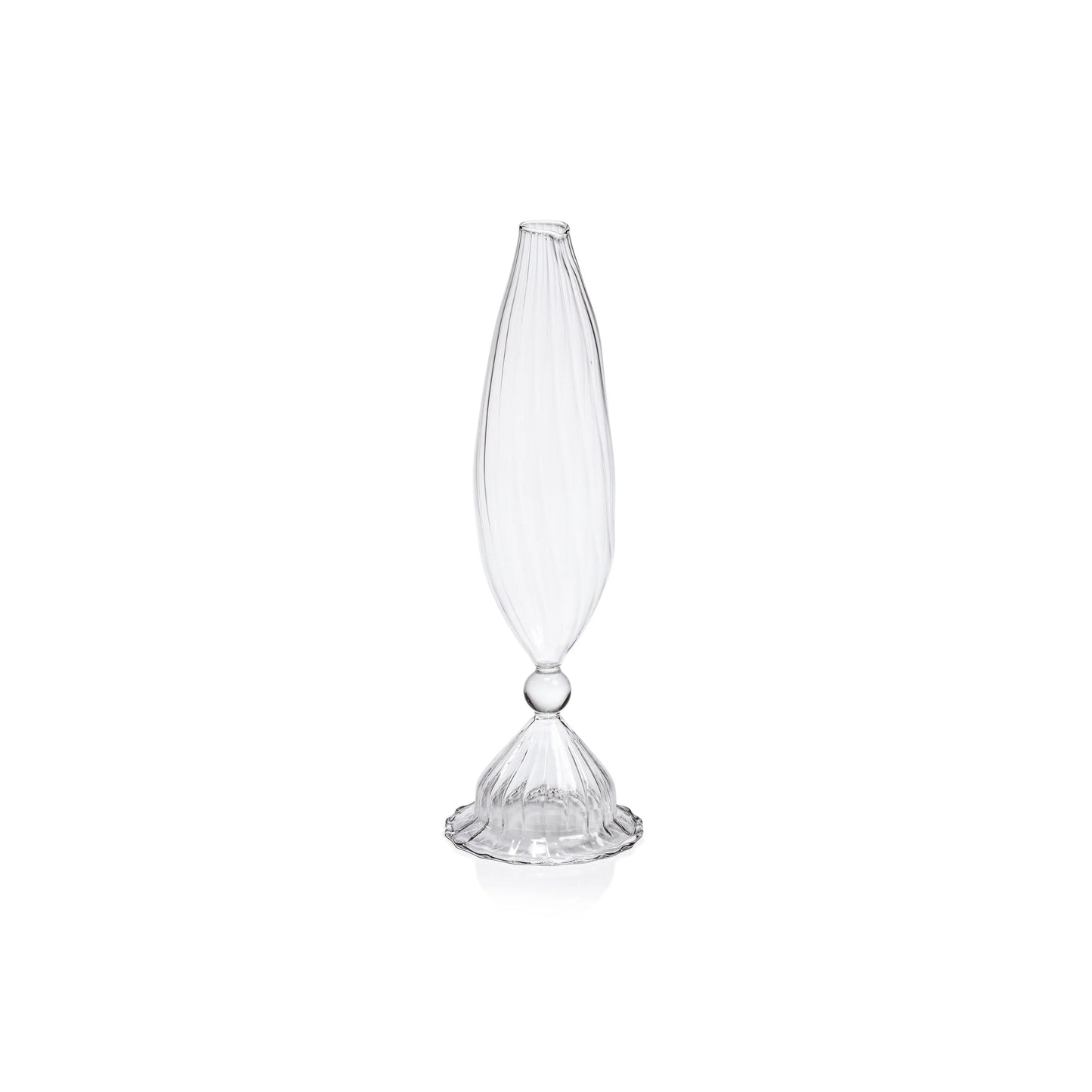 Flo Optic Glass Vase | 10 in