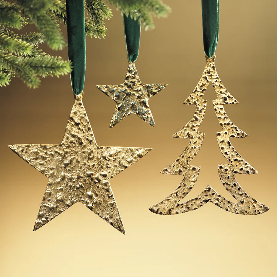 Raw Aluminum Star Ornament | Gold | Small