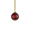 Frosted & Etched in Gold Glass Ornament | Red | 3 in