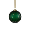 Frosted & Etched in Gold Glass Ornament - Green (5")