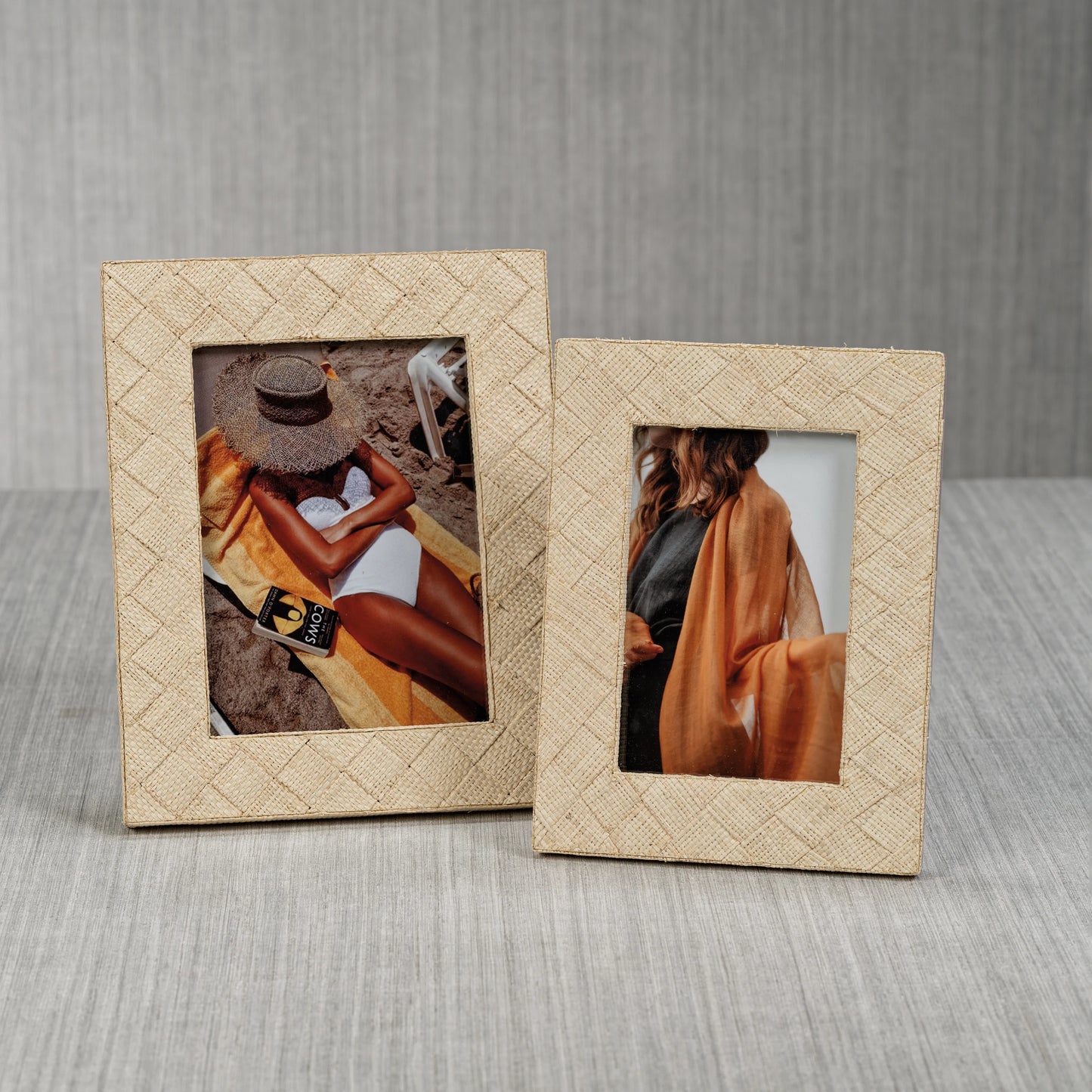 La Bocca Woven Raffia Photo Frame | Natural | 5x7