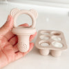 Silicone Food & Fruit Pacifier Feeder & Freezer Tray | Mist/Taupe