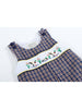 Blue Flannel Plaid Mallard Smocked Overalls