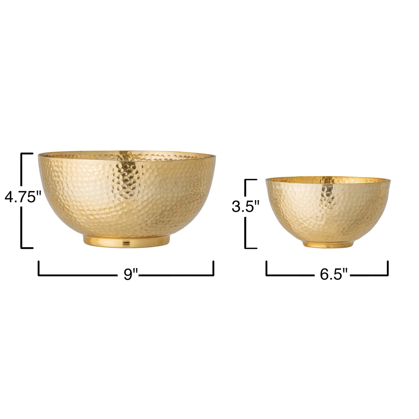 Hammered Gold Metal Bowl | Small - (6.75")