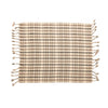 Plaid Throw with Braided Tassels | Charcoal & Brown Plaid