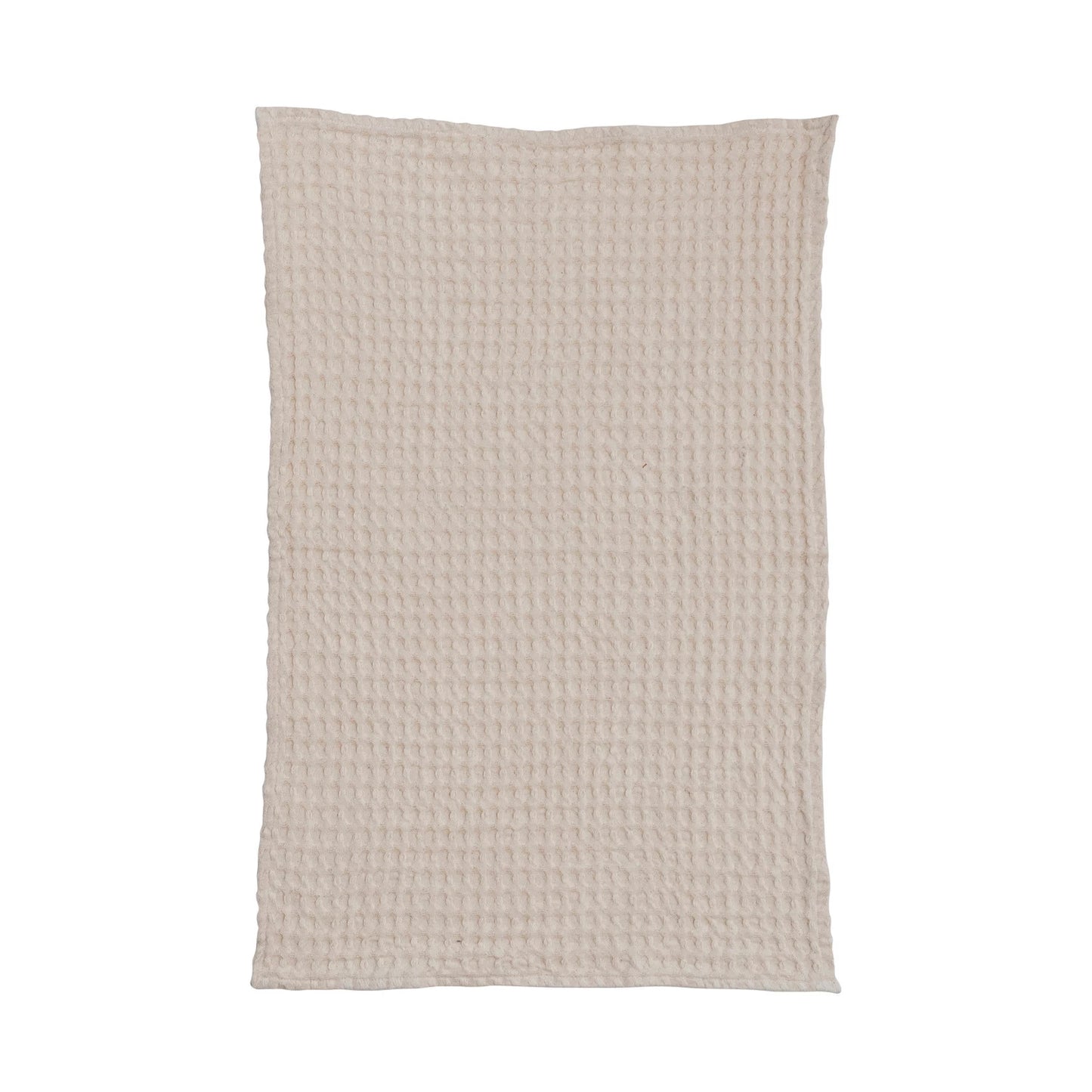 Stonewashed Cotton Waffle Weave Tea Towel, Natural