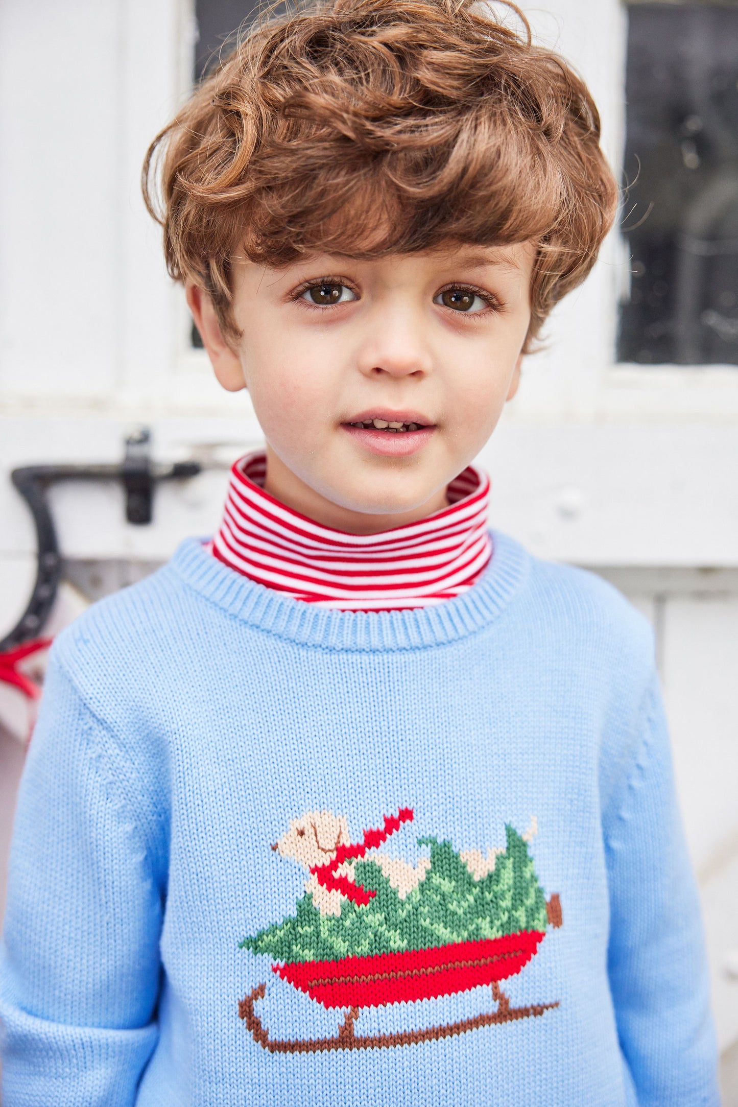 Intarsia Sweater | Blue Holiday Lab