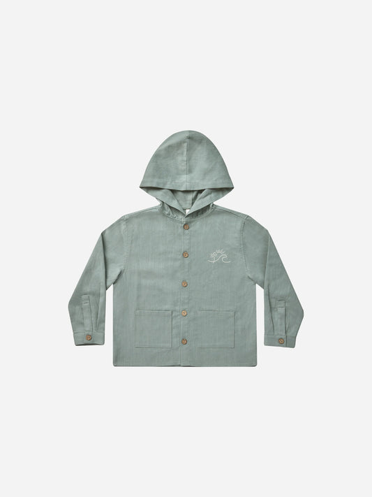 Hooded Overshirt || Aqua