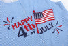 Happy 4th of July Blue Gingham Shortalls