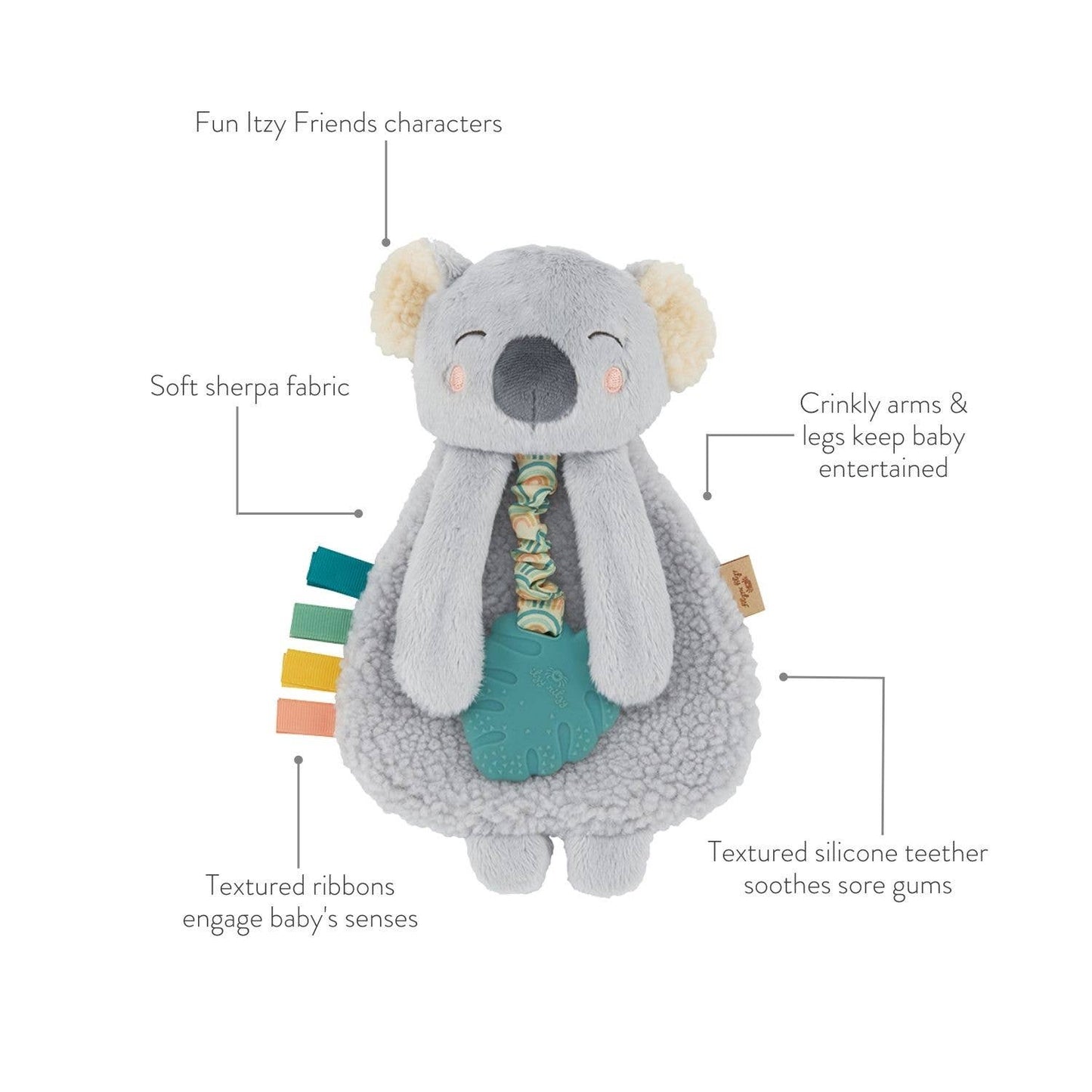 Holiday Itzy Lovey™ Plush + Teether Toy: Bear