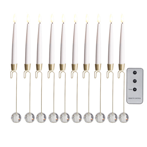 12.5" Lighted Candles Ornaments (Set of 10)