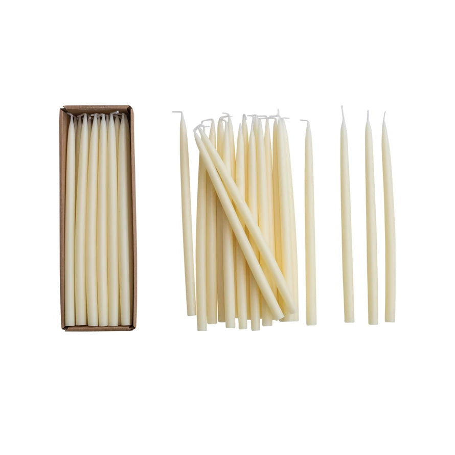 Unscented Thin Taper Candles | 1/2" | Box Set of 24