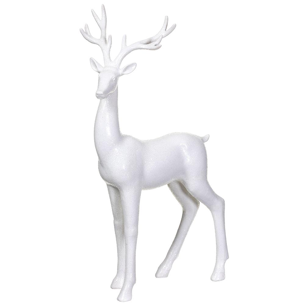 22" Glittered Reindeer | White