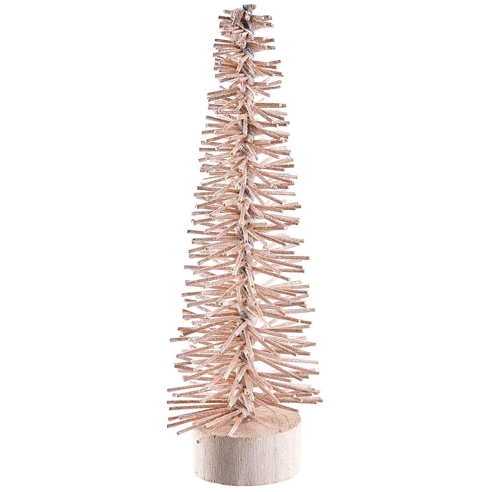 7.8"Hx2.3"D Bottle Brush Tree | Beige/Cream