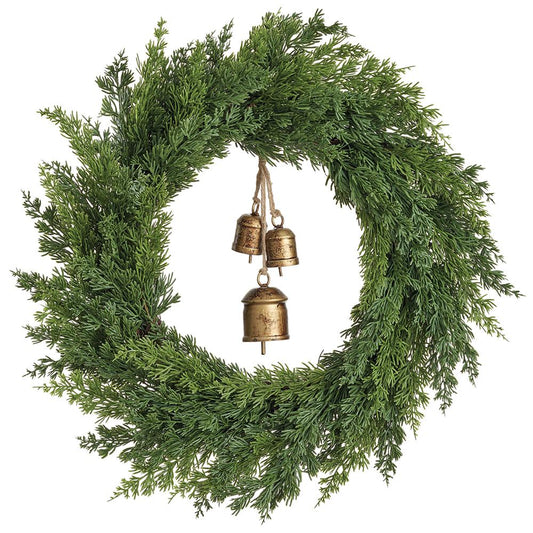 22" Cedar Wreath With Bells