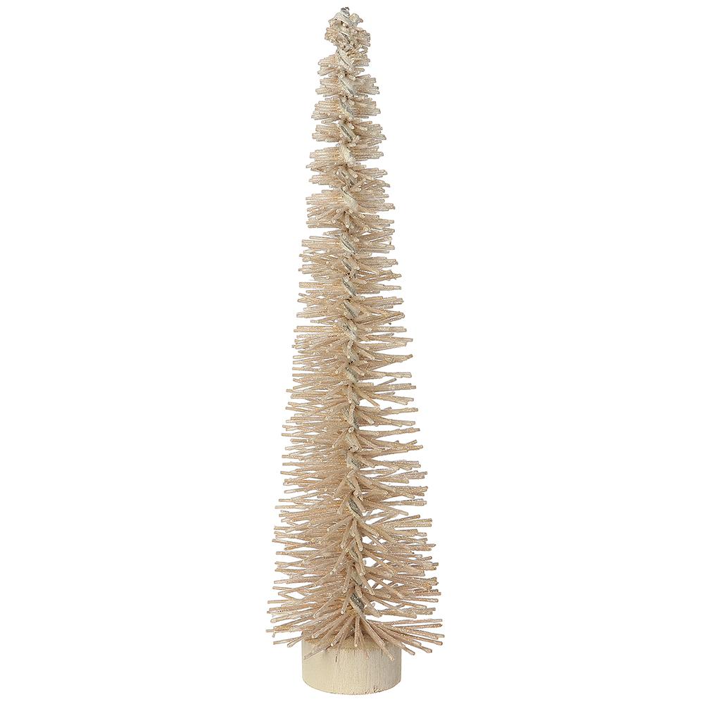 11.8"Hx3.1"D Bottle Brush Tree | Beige/Cream