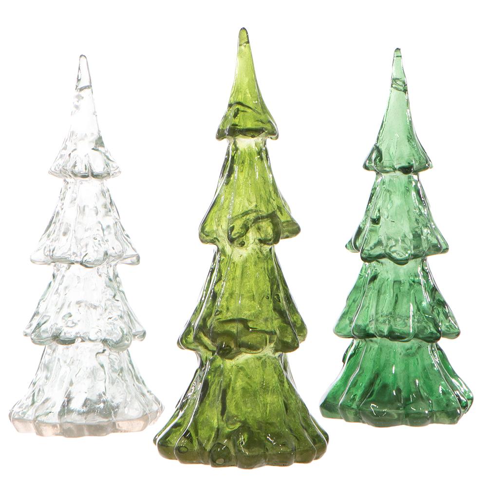 SET of 3| 13"-15.5" Battery Operated Tree | Green