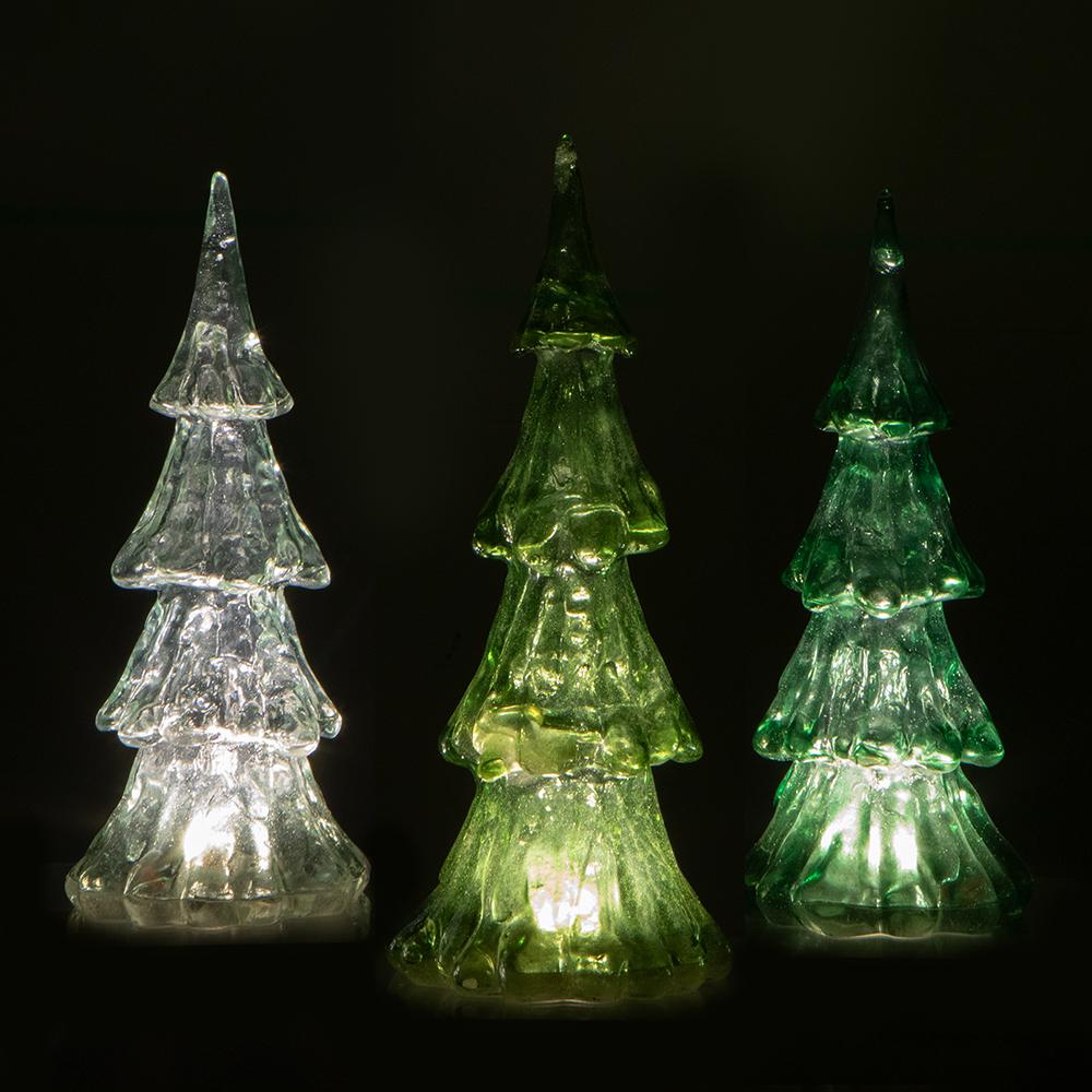 SET of 3| 13"-15.5" Battery Operated Tree | Green