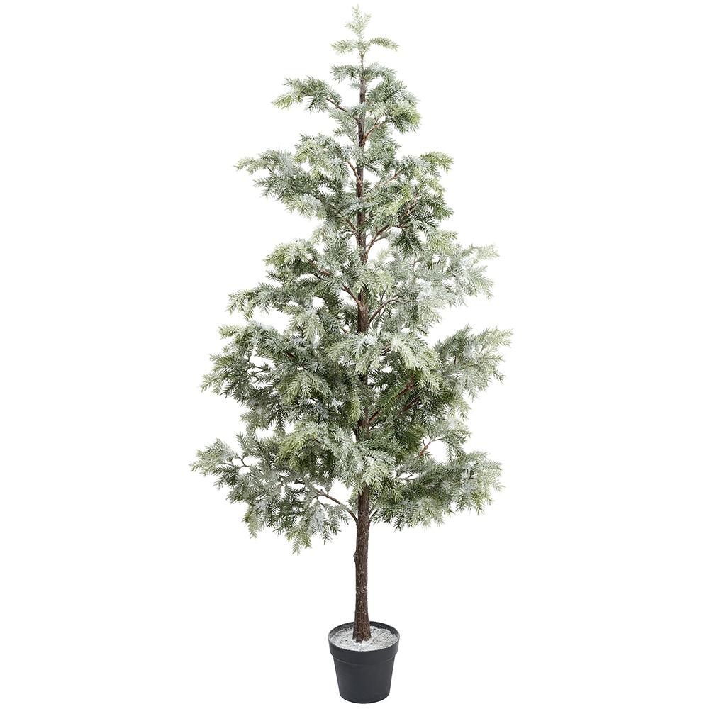 73" Snowed Pine Tree in Plastic Pot