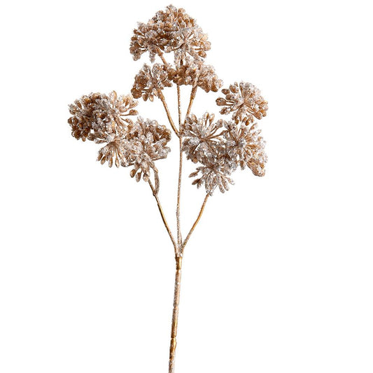 18" Glittered Sedum Spray | Champagne