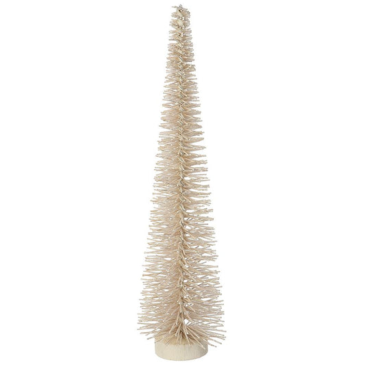 18.1"Hx4.7"D Bottle Brush Tree | Beige/Cream