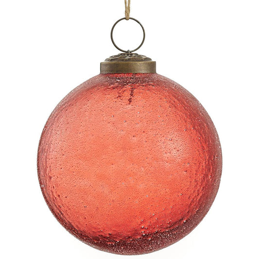 4" Glass Ball Ornament | Red