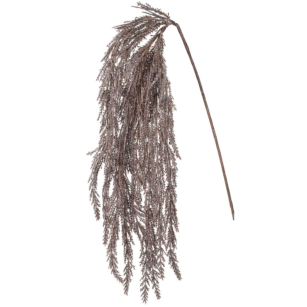 33" Glittered Pampas Grass Hanging Spray | Brown