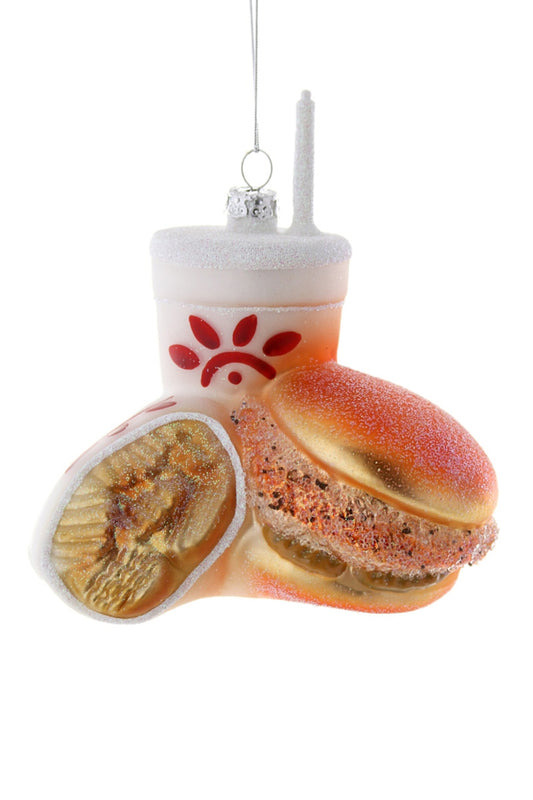 Fast Food Chicken Glass Ornament