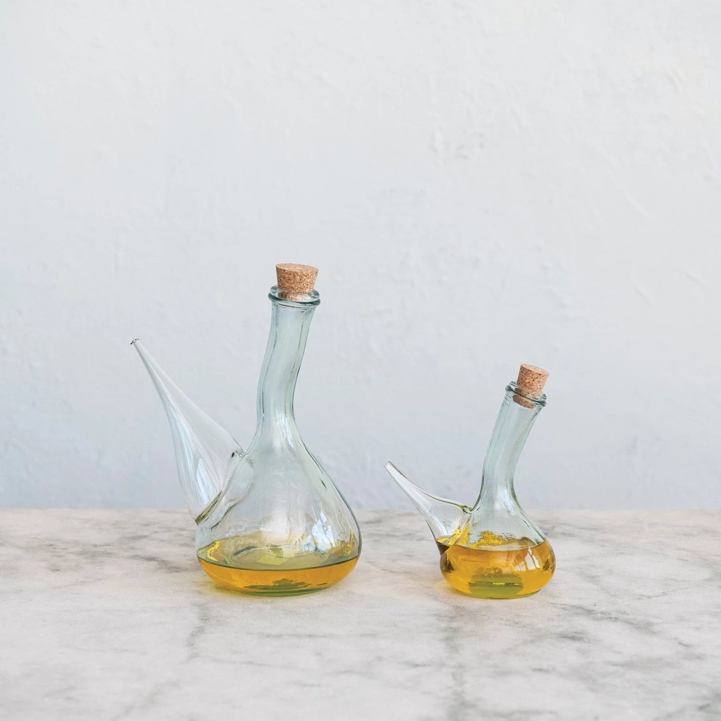 8 oz Recycled Glass Cruet w/ Cork Stopper