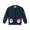 Christmas Santa Knit Cardigan | Navy Blue