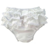 Picot Lace Ruffled Bloomer | White