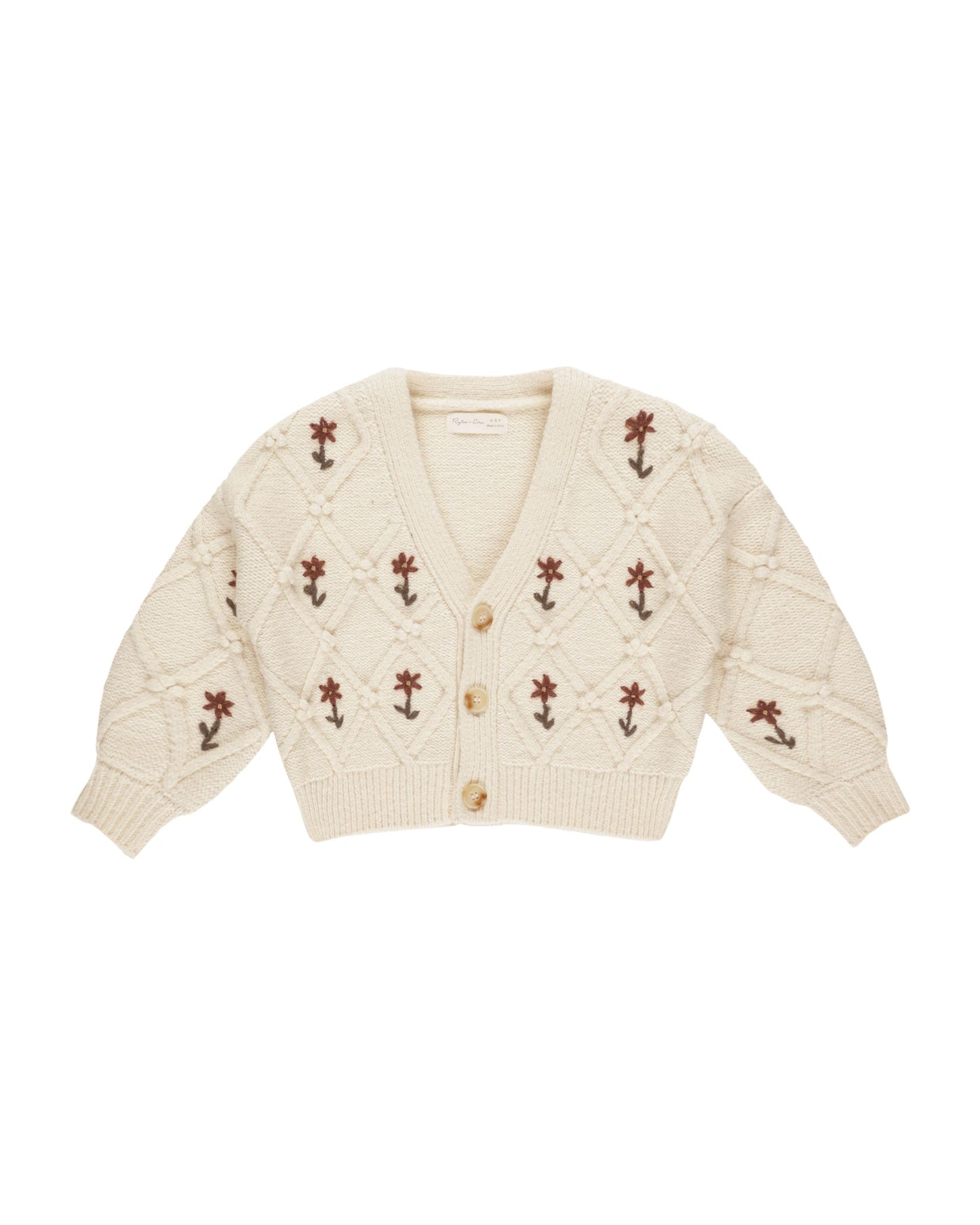 Boxy Cardigan | Winter Floral Embroidery