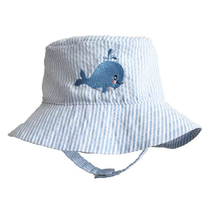 Seersucker Bucket Hat | Blue Whale