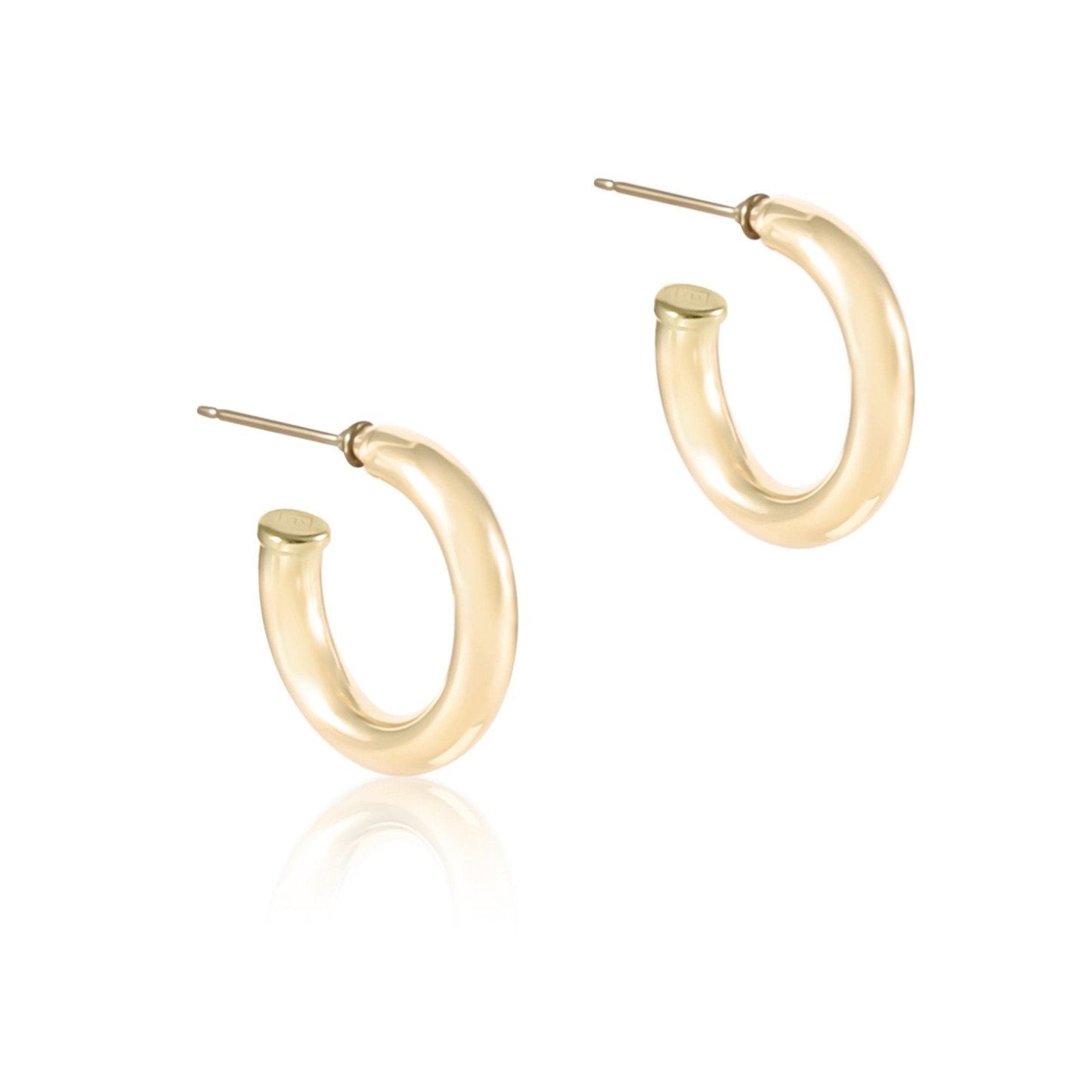 round gold 1" post hoop - 4mm | smooth