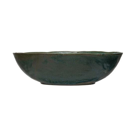 14" Stoneware Serving Bowl | Green