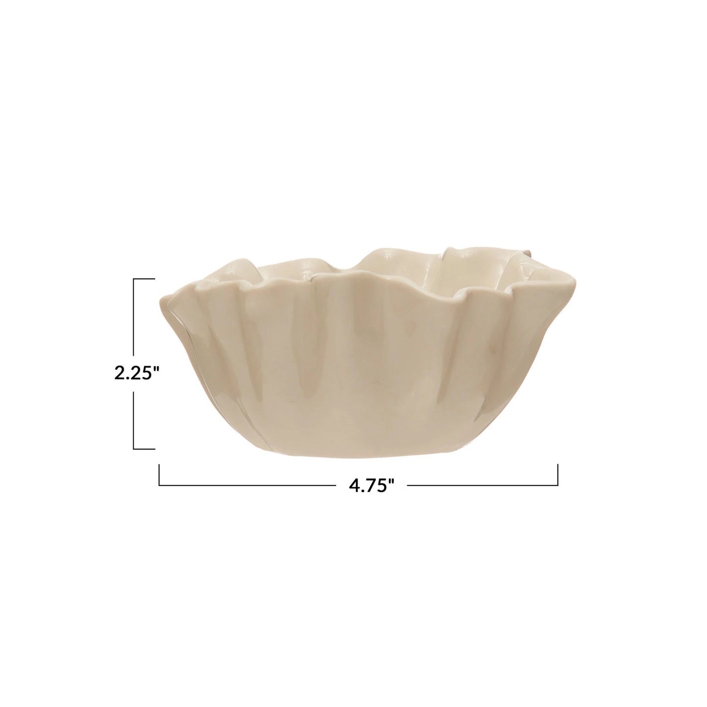 Stoneware Fluted Bowl | White | Small