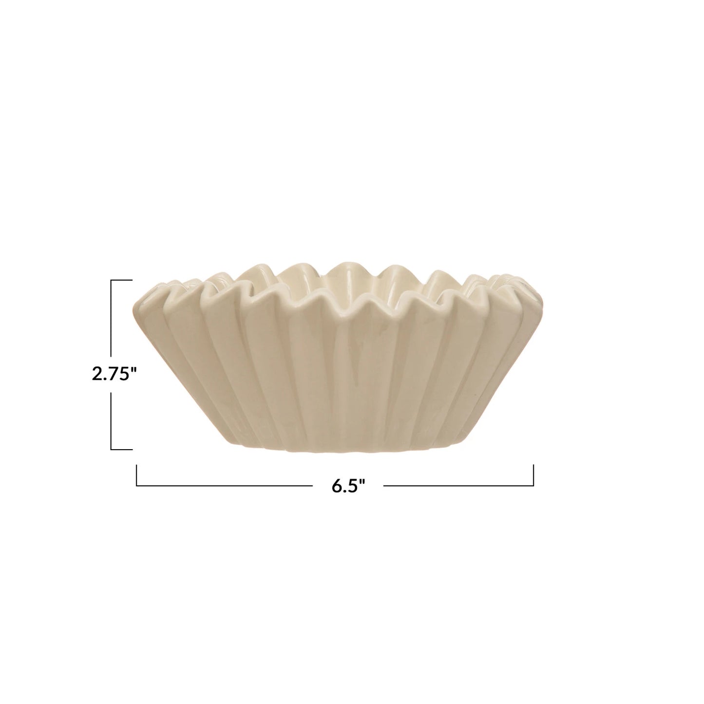 Stoneware Fluted Bowl | White | Medium