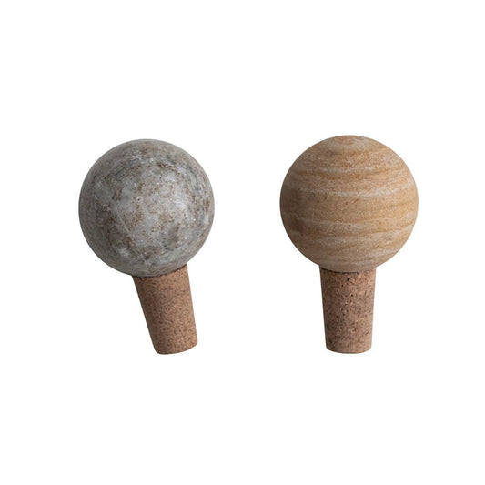 Marble & Cork Bottle Stopper | 2 Colors