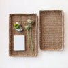 Hand-Woven Water Hyacinth & Rattan Trays w/ Handles | M