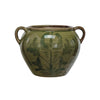 Hand-Painted Terra-cotta Urn w/ Handles | Green