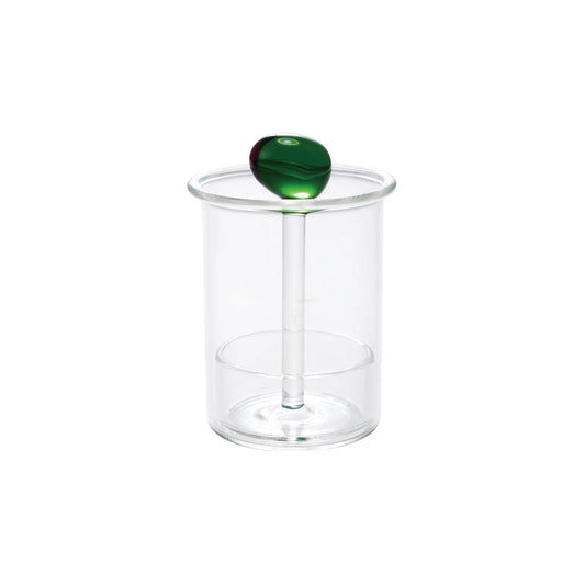 Glass Toothpick Holder with Hand-Blown Olive