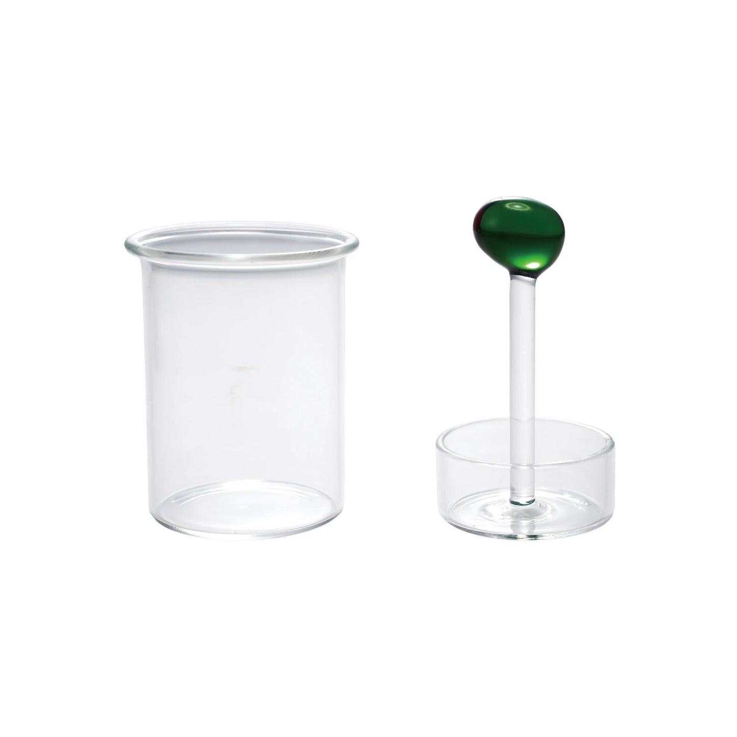 Glass Toothpick Holder with Hand-Blown Olive