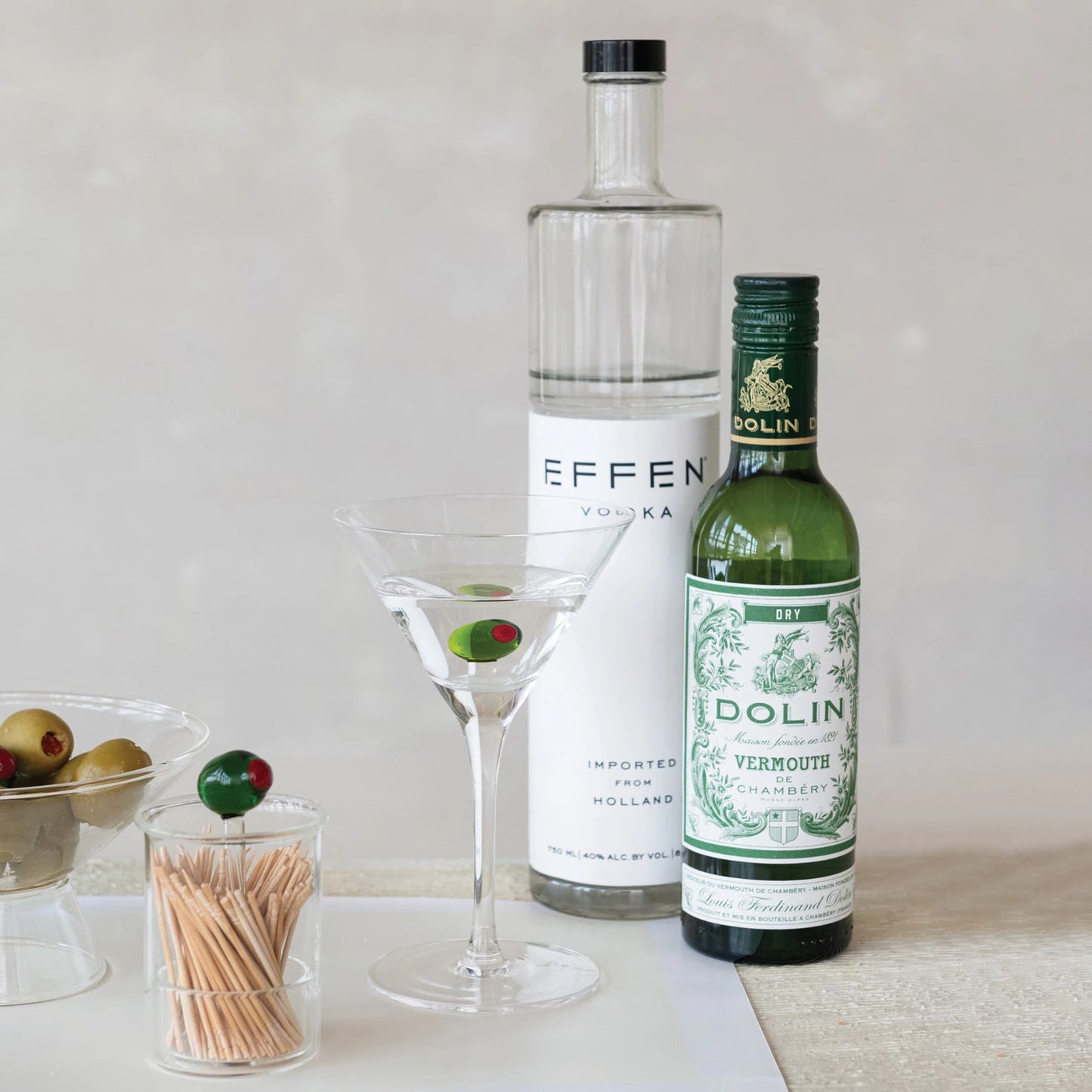 Martini Glass with Hand-Blown Olive Inside