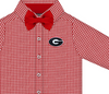 Georgia Bulldogs Gingham Button Down Shirt w/Bowtie | Red