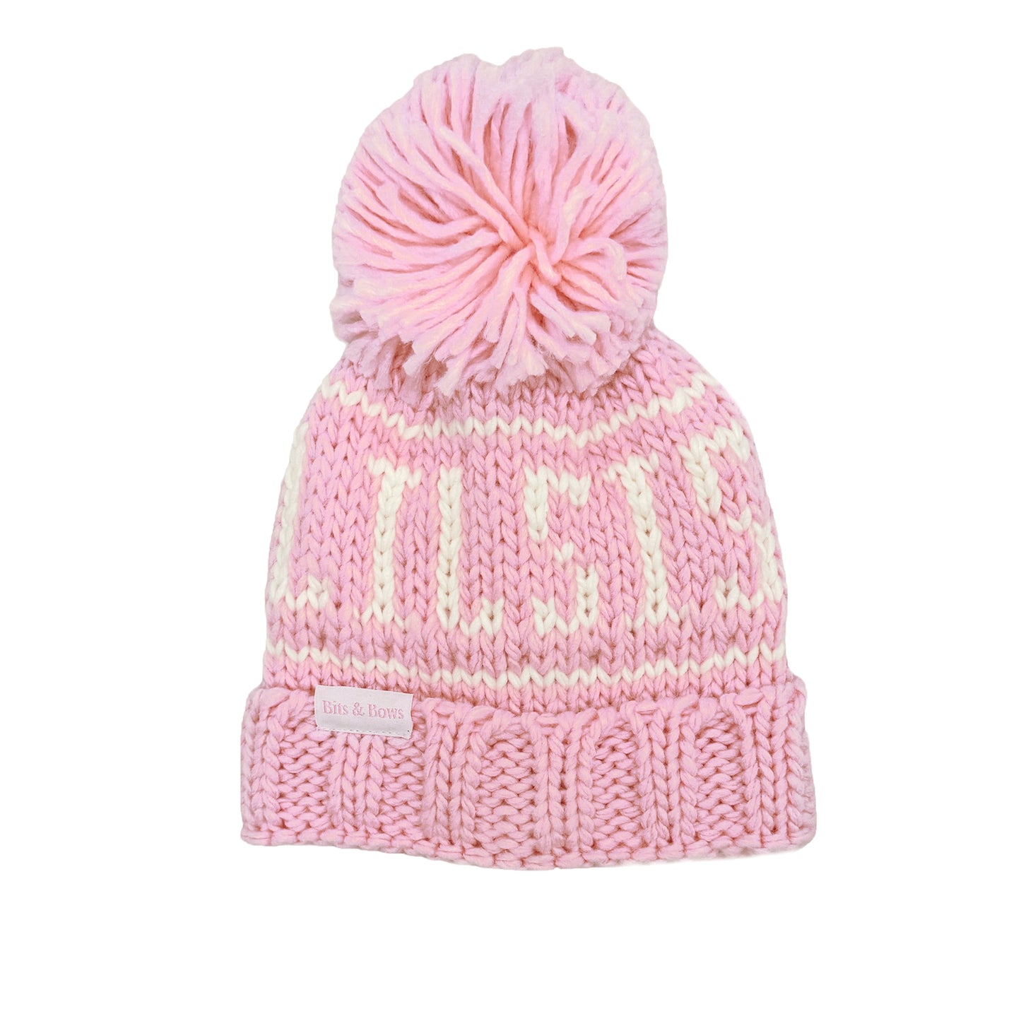 Lil Sis Winter Knit Bobble Hat | Pink