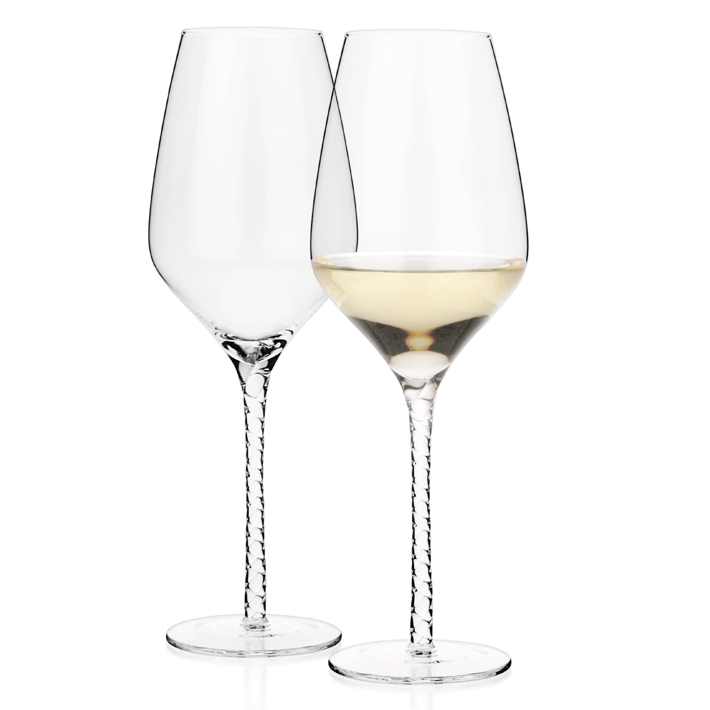 Luxbe Wine Crystal Glasses Spiral Stem  Set 4, 19oz