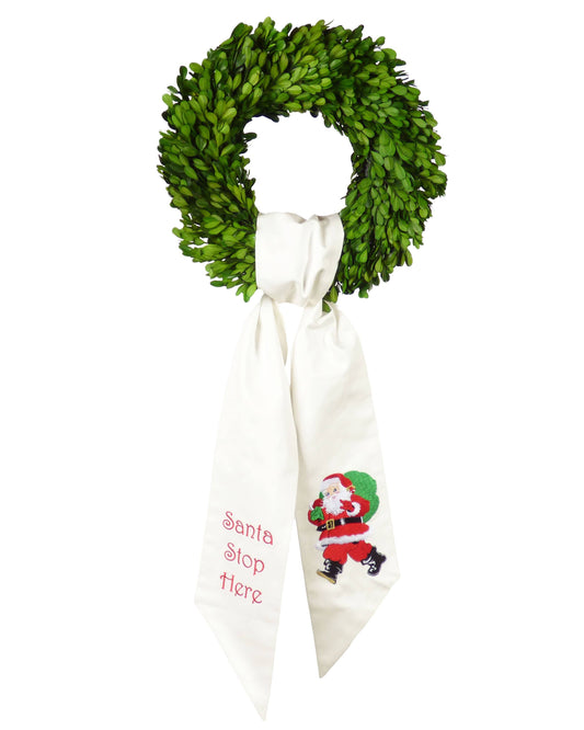 Wreath Sash: Santa Stop Here