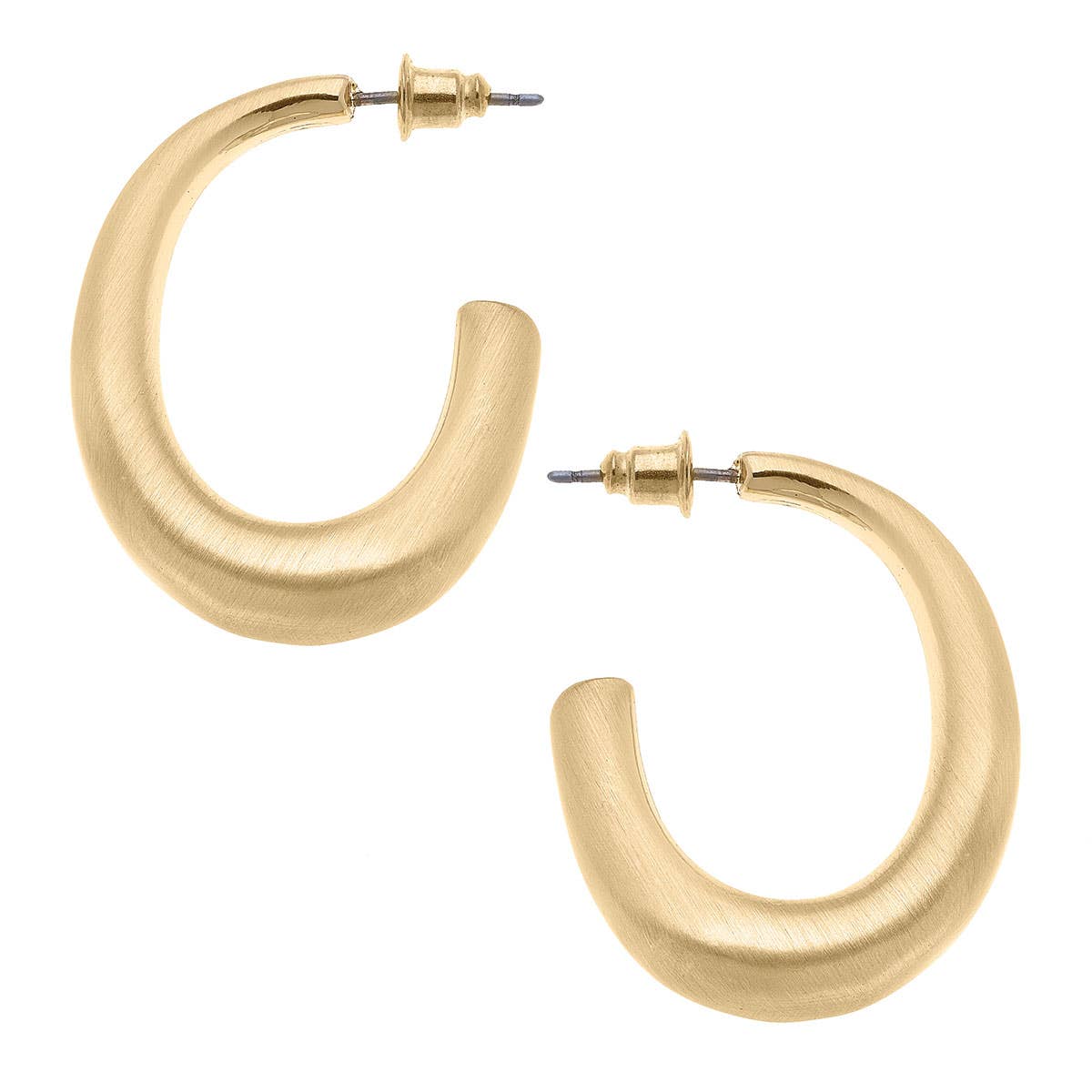 Naomi Satin Hoop Earrings | Gold