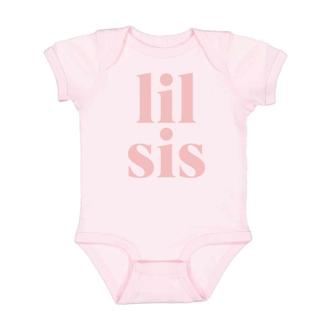 Lil Sis Short Sleeve Bodysuit | Pink